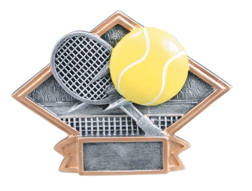 Diamond Resin Plate - Tennis Award, Small, Silver/Gold