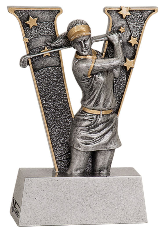 Female Golf Trophy Award Figure