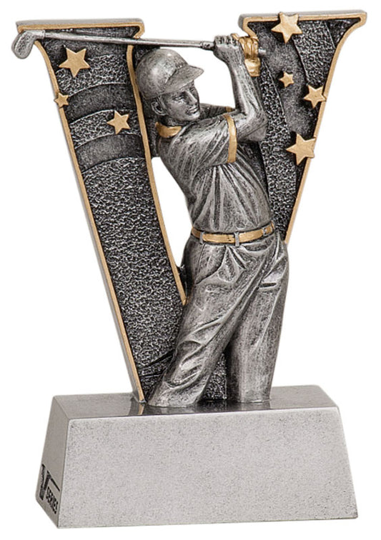 Male Golf Trophy Award Figure - "V" Series