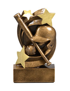 STAR SWIRL RESIN AWARD 5" BASEBALL