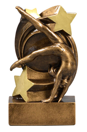 STAR SWIRL RESIN AWARD 5" GYMNASTICS