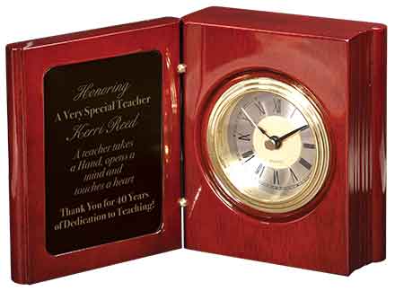 Rosewood Book Clock