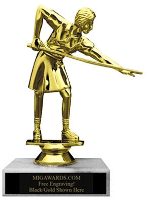 POOL FEMALE FIGURE TROPHY