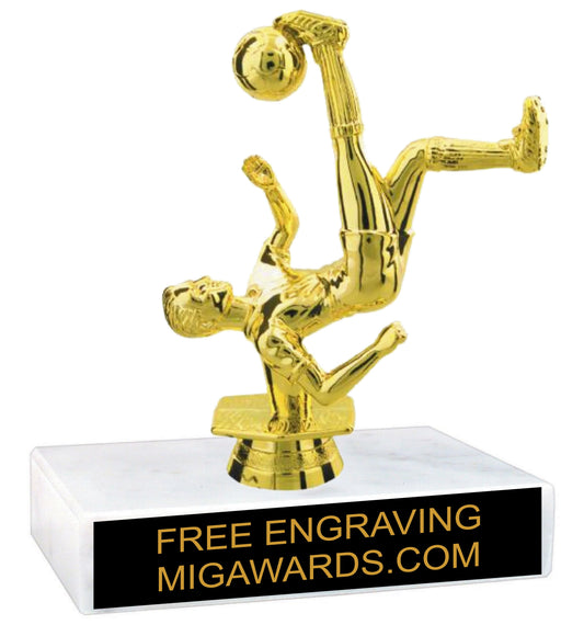 SOCCER KICK MALE FIGURE TROPHY