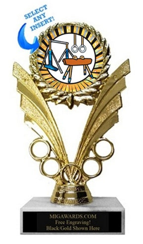 VICTORY RINGS GYMNASTICS  INSERT TROPHY